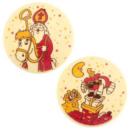 Leman 36728 schijf sint en piet 12cm 10st