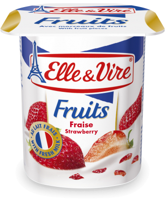 Elle&vire yogh aardbei 4x125gr